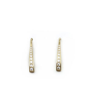 Pendientes cortos con circonitas en oro de ley 18k