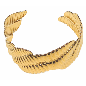 Brazalete diseño en acero dorado